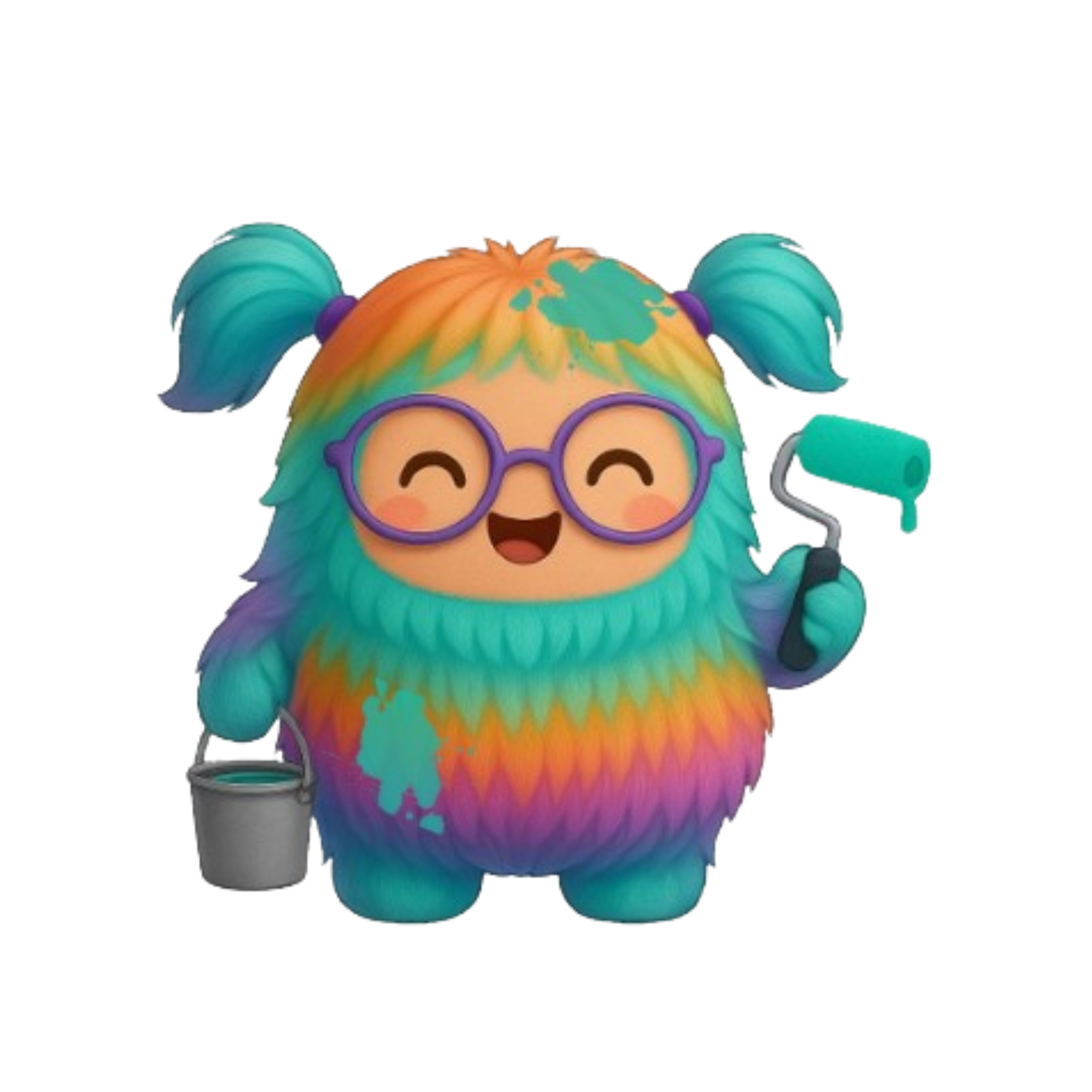 Therapprove mascot painting roller - 404 illustration