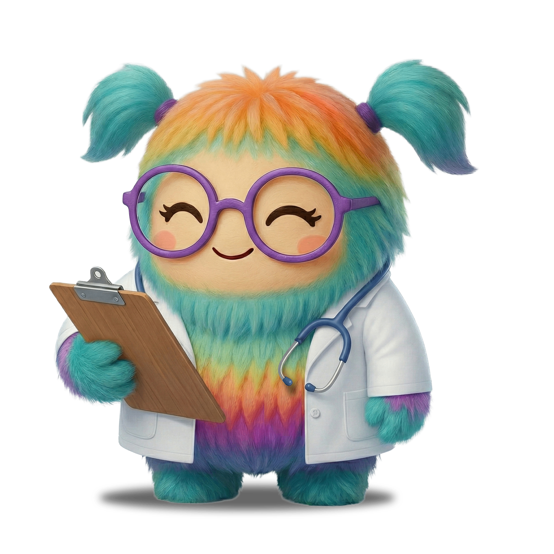 Nelly mascot with clipboard