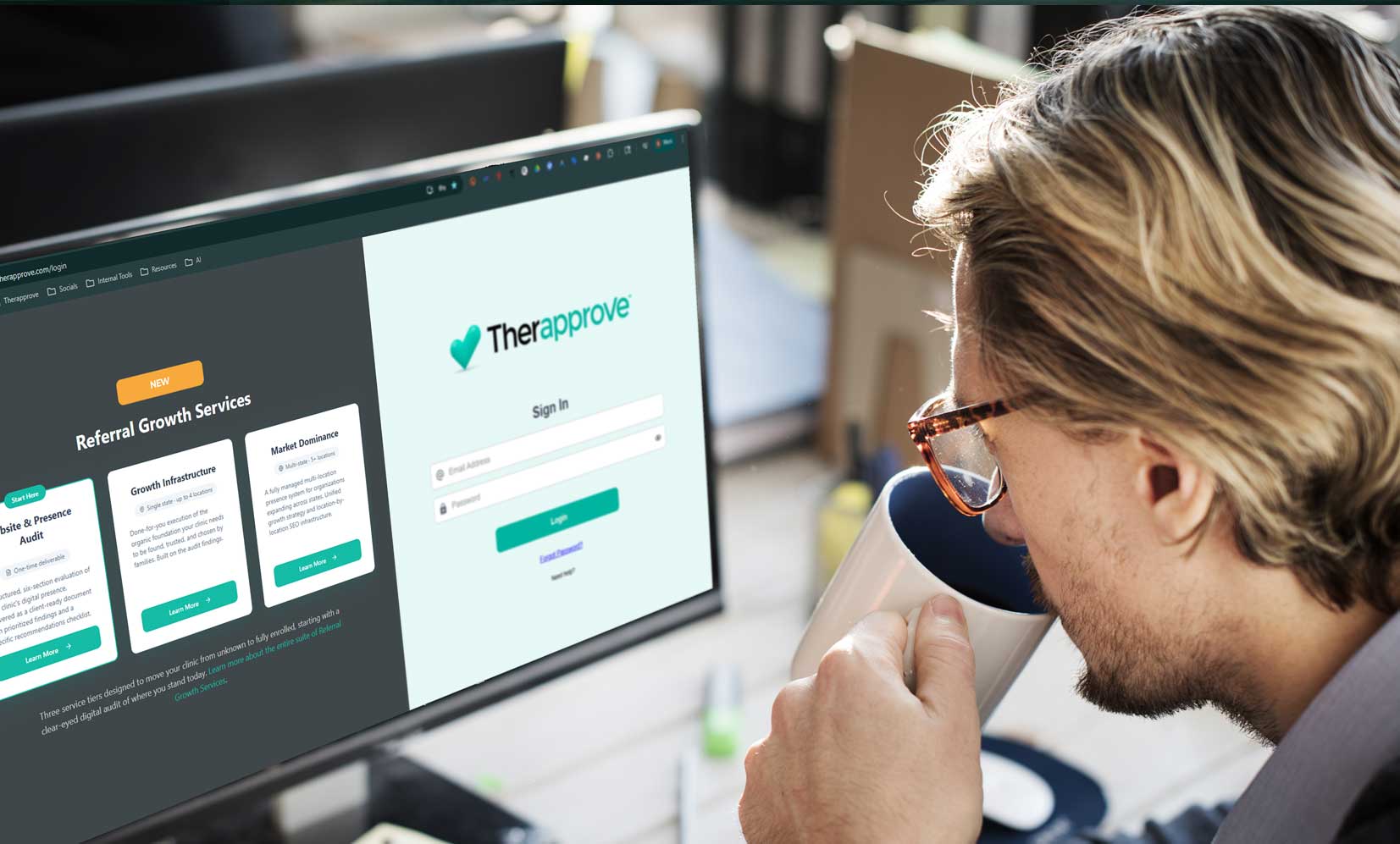 Pediatric therapy clinic team collaborating